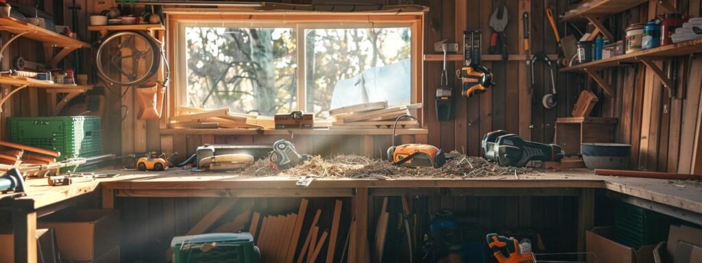 Homeowner safely cleaning debris and caring for minor tree damage after a storm.