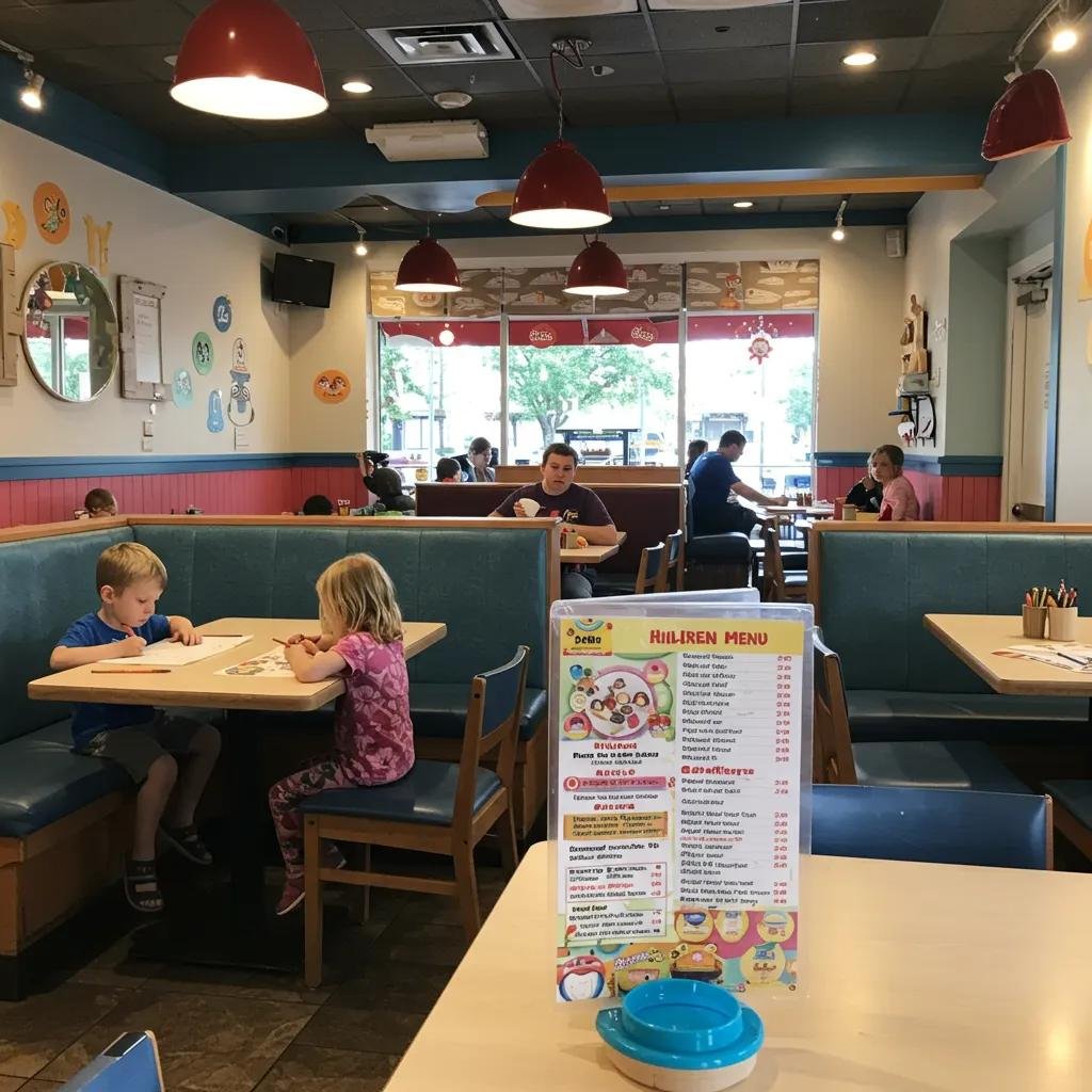 Interior of a family-friendly restaurant in Orlando, highlighting playful decor and a welcoming atmosphere